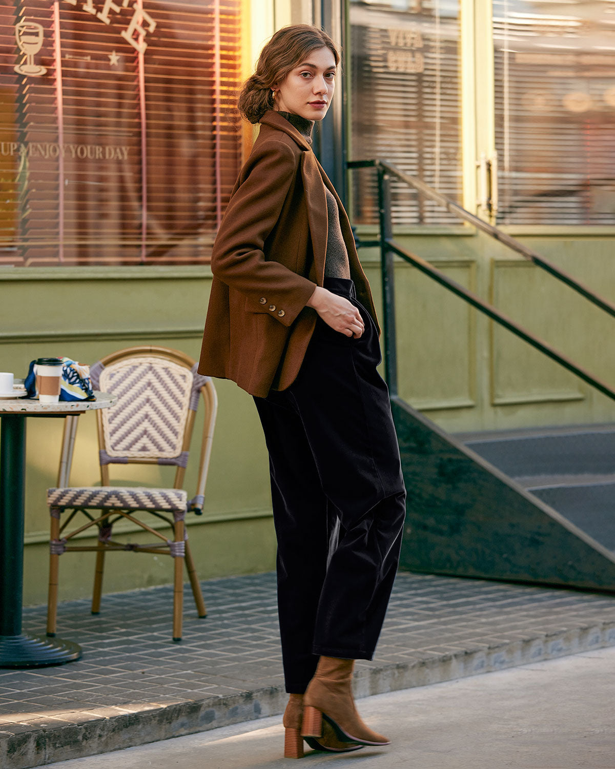 The Noir High-Waist Wide Leg Trouser