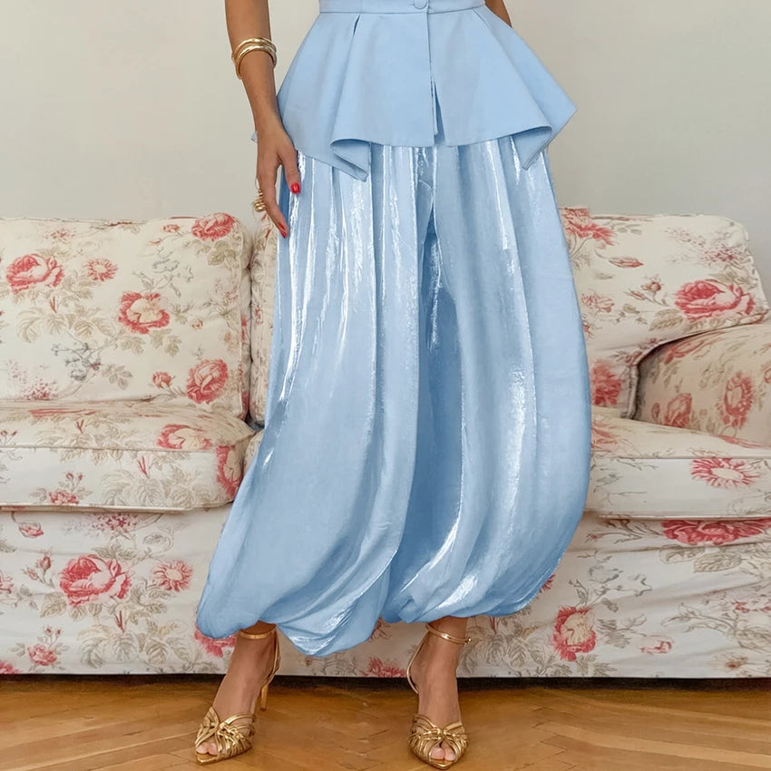 LIORA | Pleated Wide-Leg Trousers