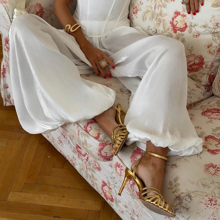 LIORA | Pleated Wide-Leg Trousers