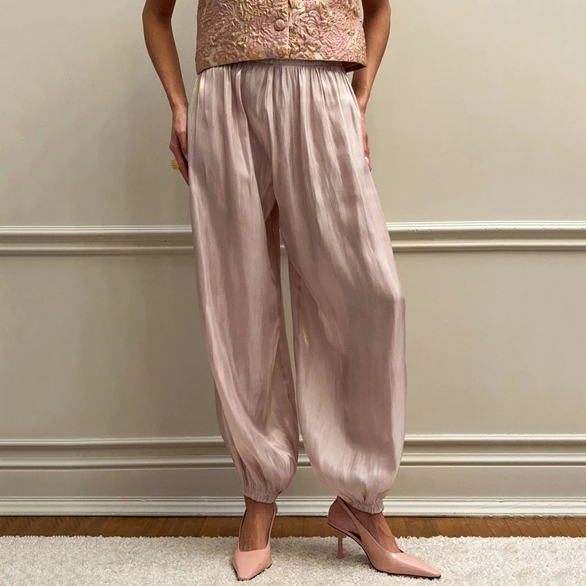 LIORA | Pleated Wide-Leg Trousers