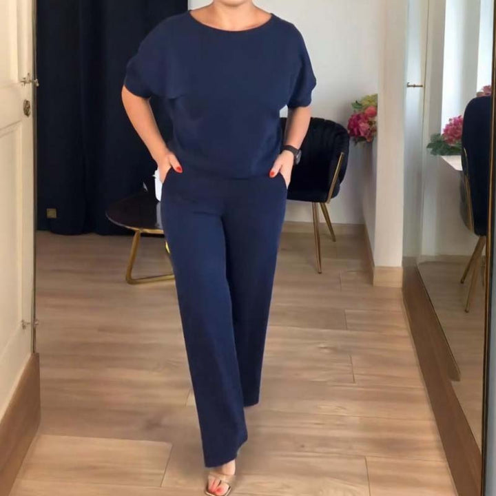 Elegant 3-piece set including long cardigan, top and pants