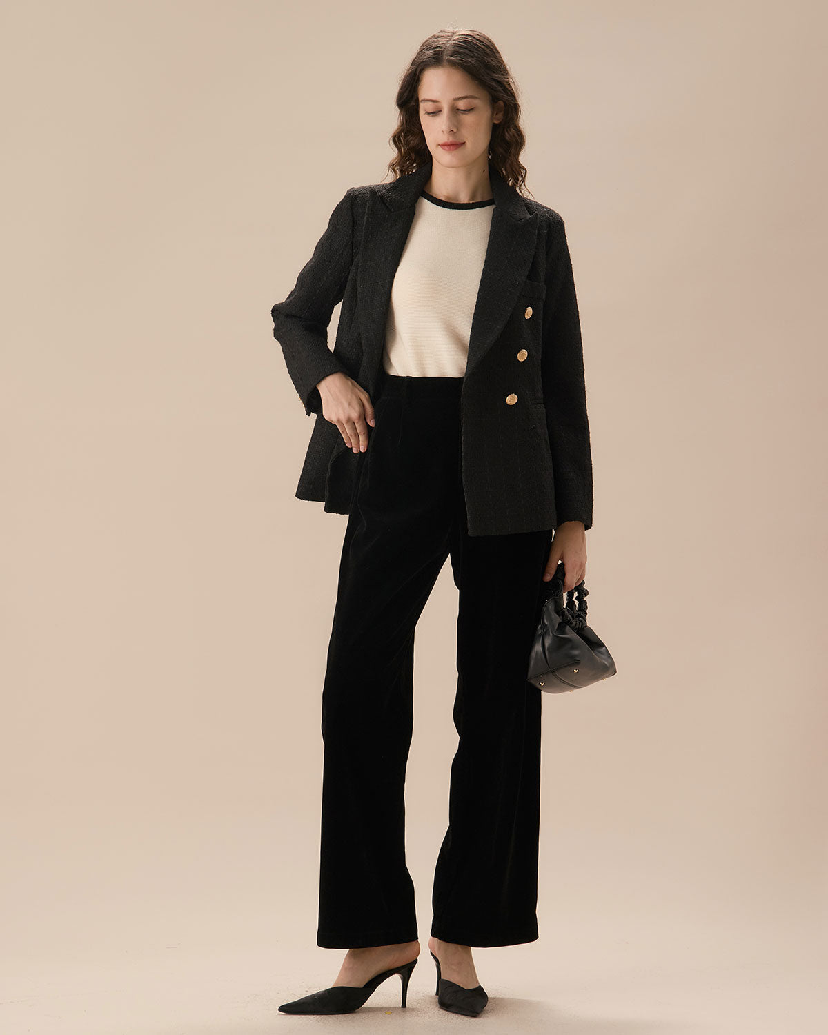 The Noir High-Waist Wide Leg Trouser
