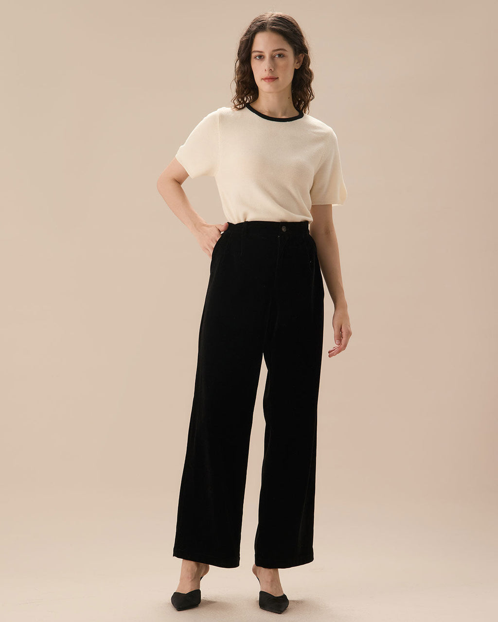 The Noir High-Waist Wide Leg Trouser