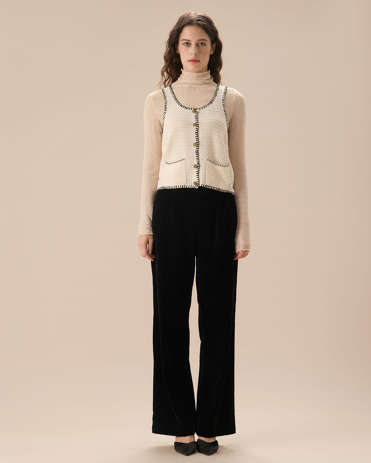 The Noir High-Waist Wide Leg Trouser