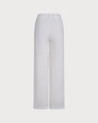 The Linen White Easy Trouser