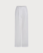 The Linen White Easy Trouser