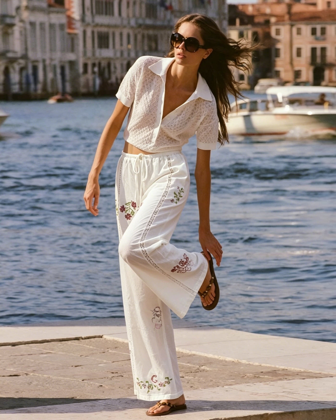 The Jardin Embroidered Trouser