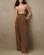 The Amber Caramel Straight Trouser