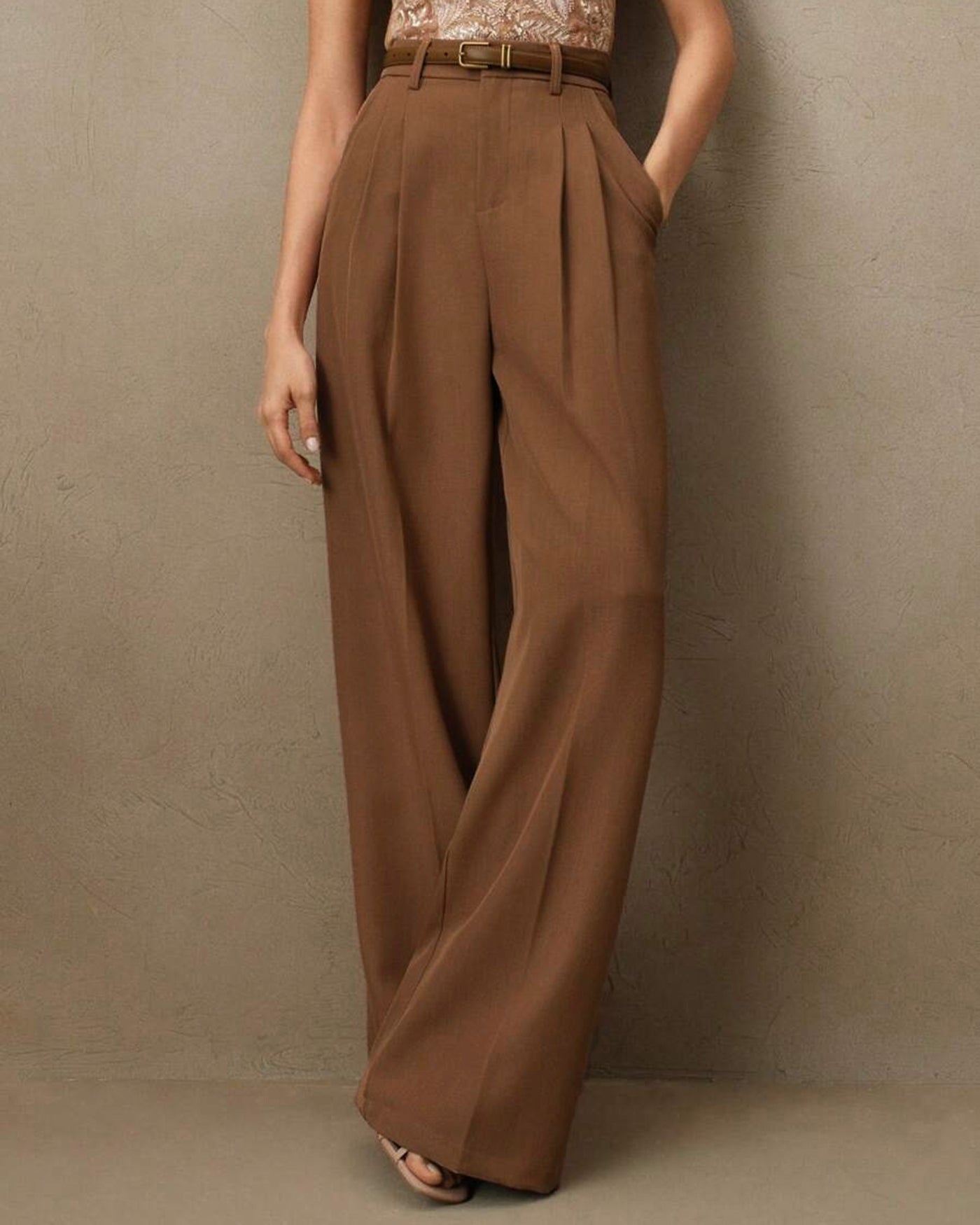 The Amber Caramel Straight Trouser